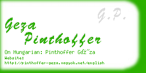 geza pinthoffer business card